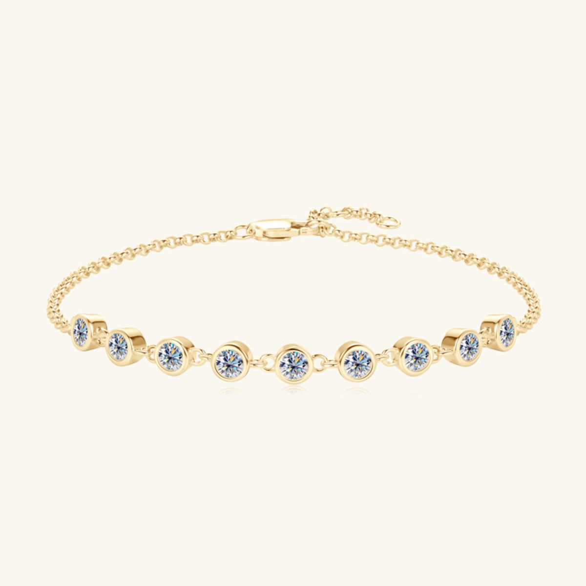 Inlaid Moissanite Sterling Silver Bracelet