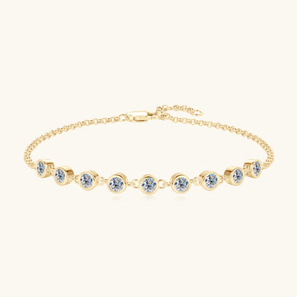 Inlaid Moissanite Sterling Silver Bracelet