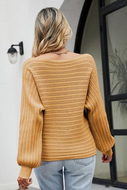 Women's Boat Neck Batwing Sleeve Sweater