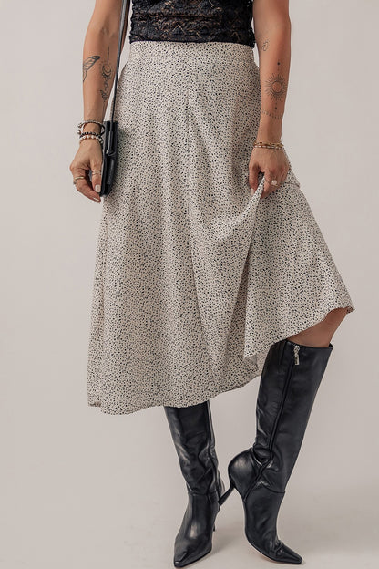 Speckle High Waist Midi Skirt