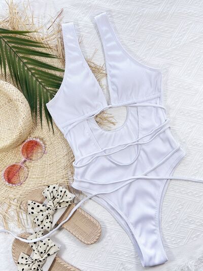 DiDi Ribbed Lace Up One-Piece Swimsuit