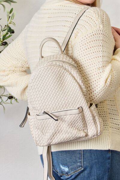 Bria PU Leather Woven Backpack