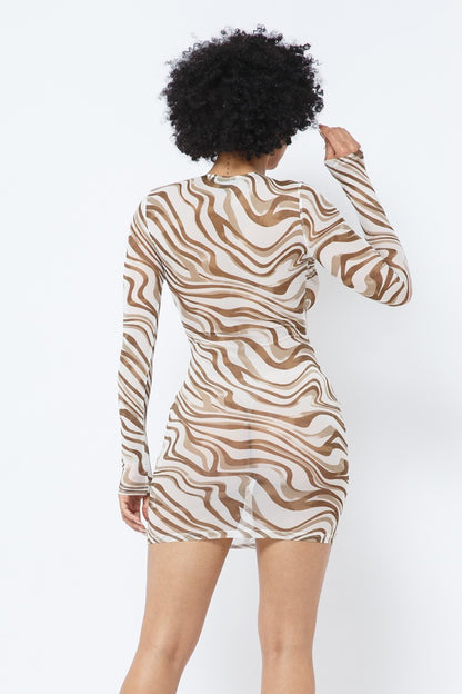 Daysia Printed Mesh Dress