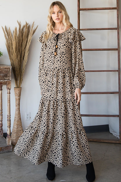 Women's Bohemian Maxi Dress - Dark Mocha