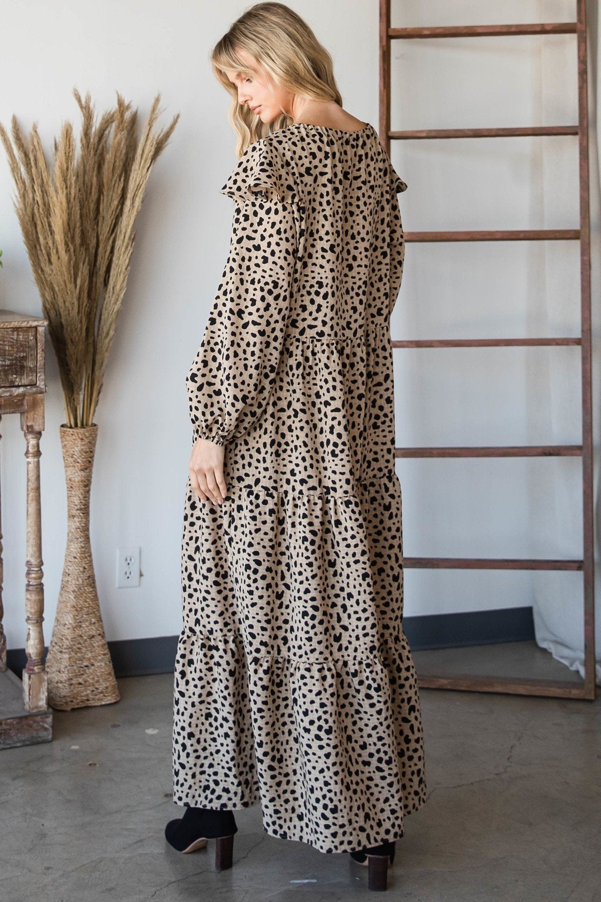 Women's Bohemian Maxi Dress - Dark Mocha