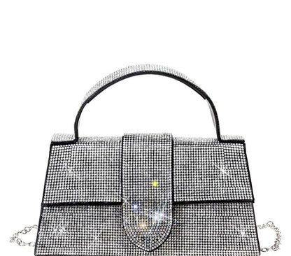 Rhinestone Allover Chic Design Handle Bag