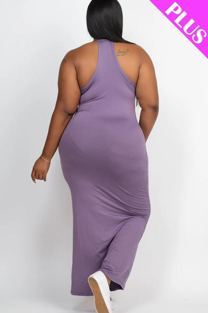 Plus Racer Back Maxi Dress - Grape