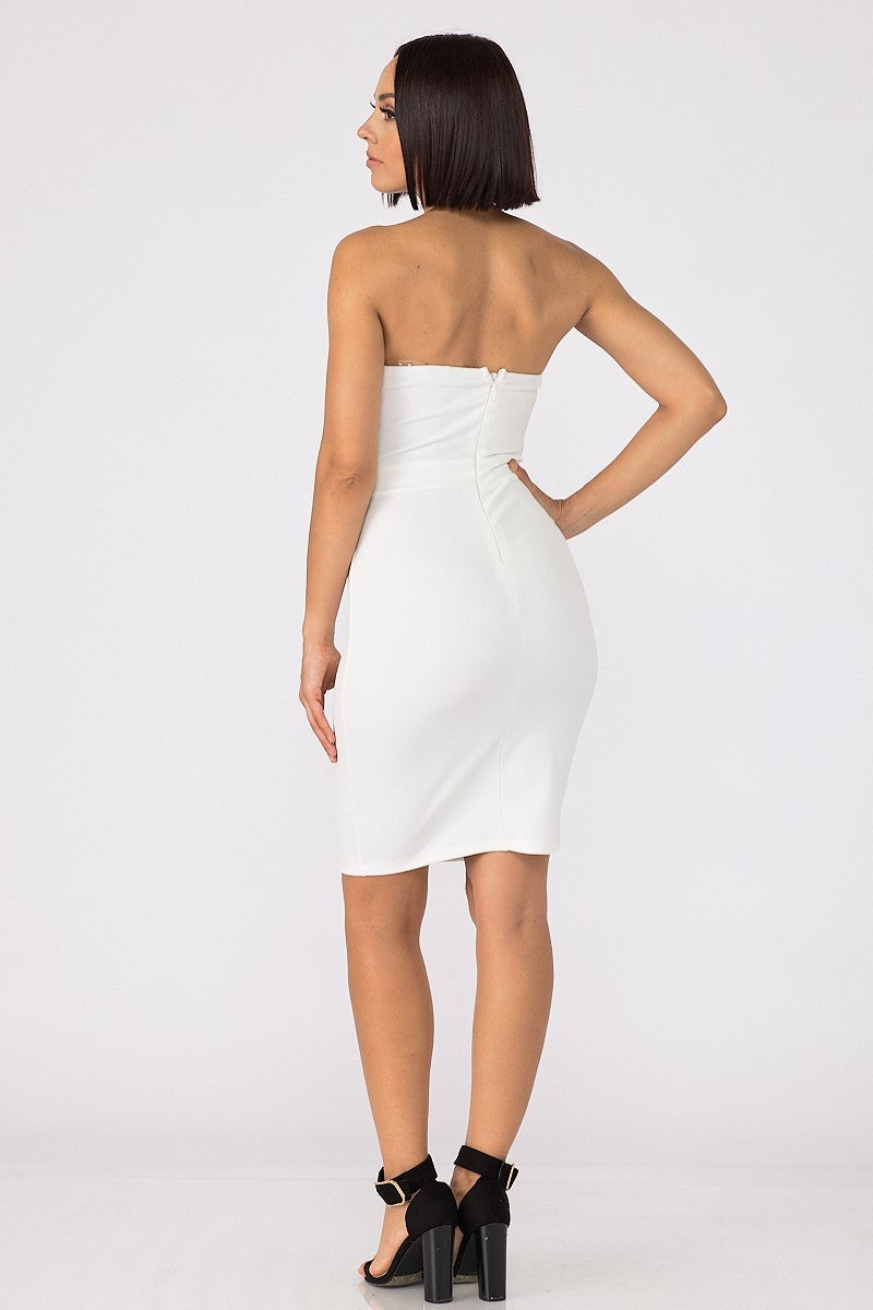 Off Shoulder Fashion Dress - White