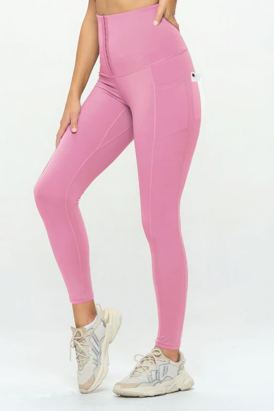 Body Shaper Fashion Yoga Legging - Light Pink