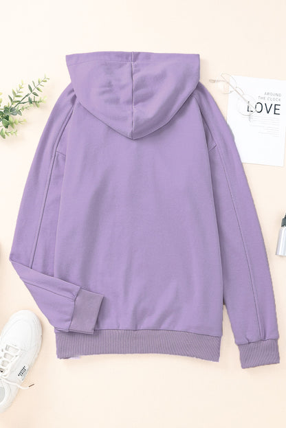 Cotton Lace-Up Dropped Shoulder Hoodie