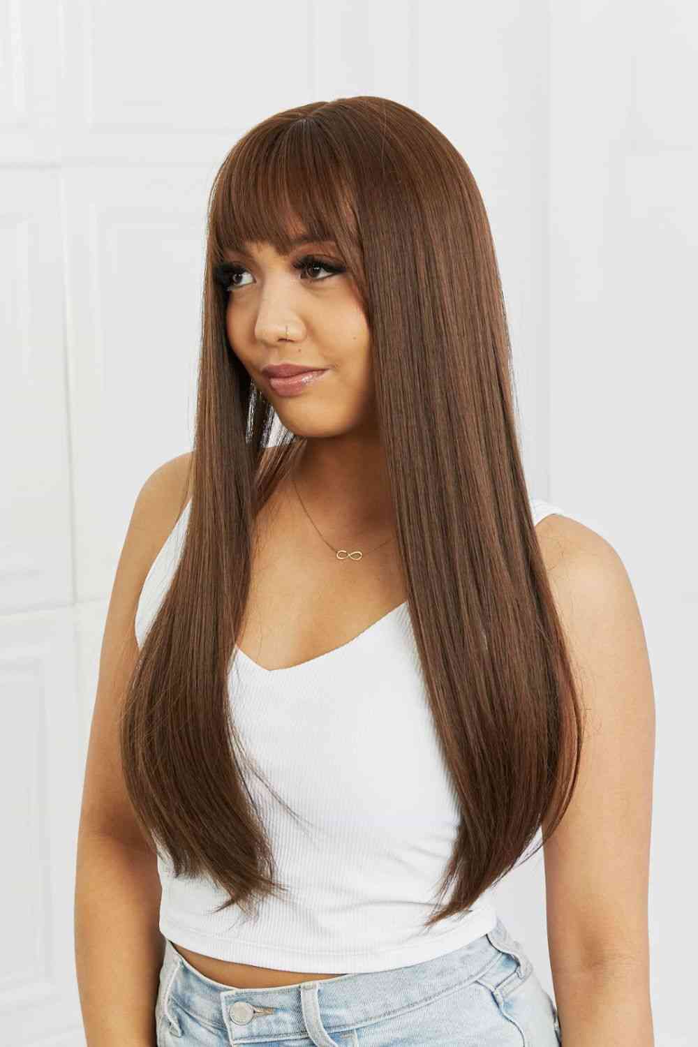 Maude Full Machine Long Straight Synthetic Wigs 26''