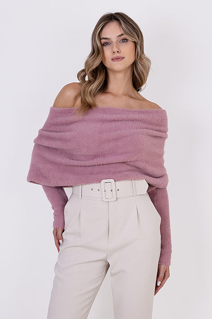 Autumn Drape Over Shoulder Sweater