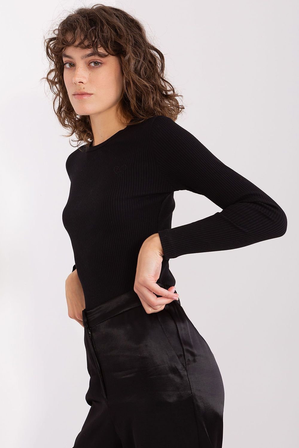 Long Sleeve Crew Neck Shirt - Black