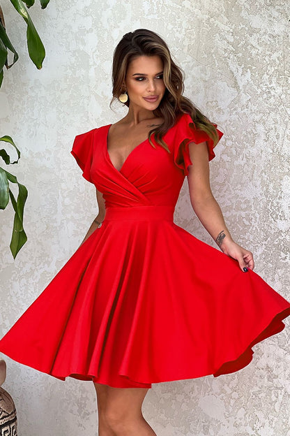 Celia Girlish Cocktail Dress - Red