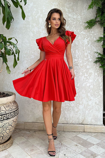 Celia Girlish Cocktail Dress - Red