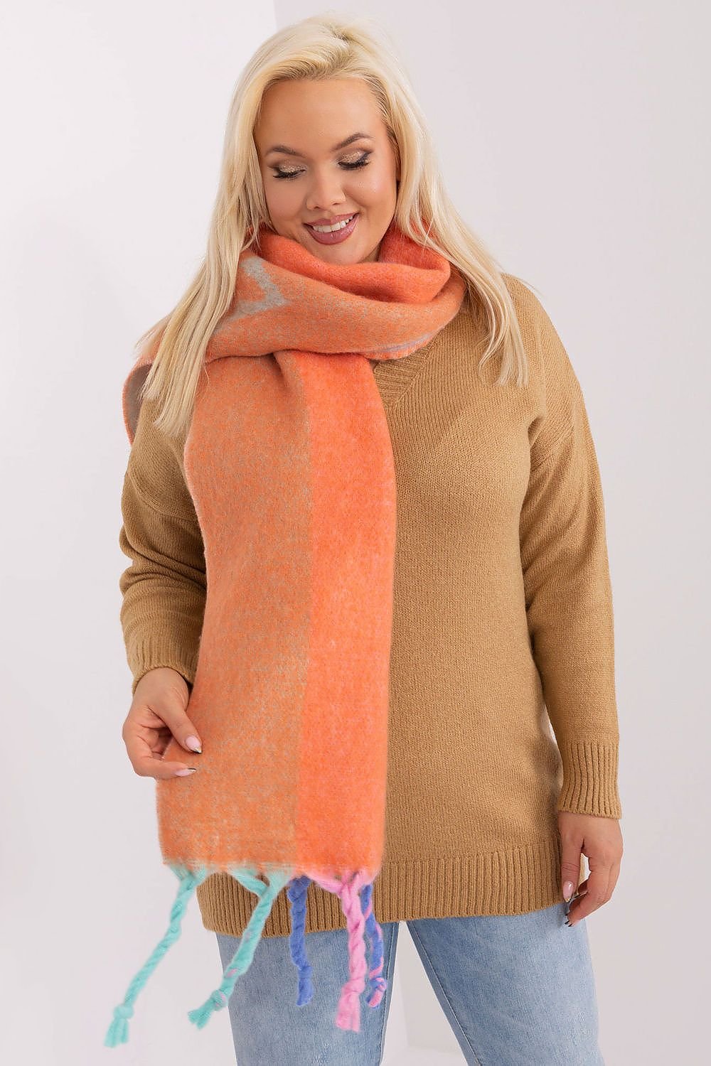 Wheaton Shawl Scarf - Peach Multi