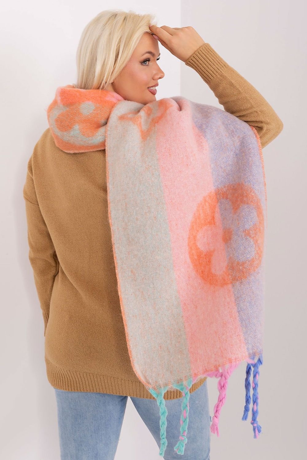 Wheaton Shawl Scarf - Peach Multi