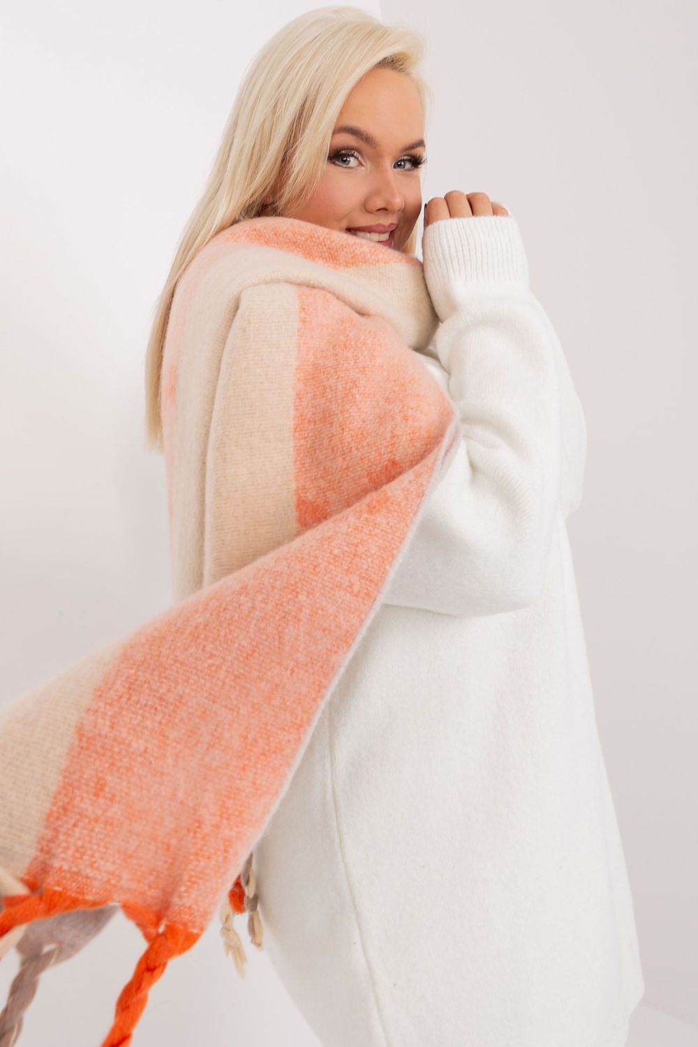 Wheaton Shawl Scarf  - Orange Cream