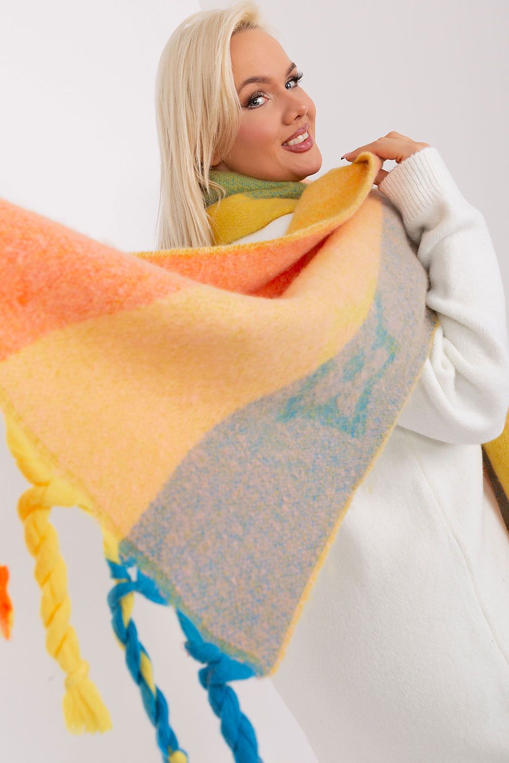 Wheaton Shawl Scarf  - Lime Peach