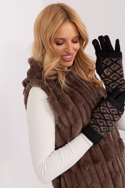 Gigi Insulated Soft Cotton Gloves - Black Cafe