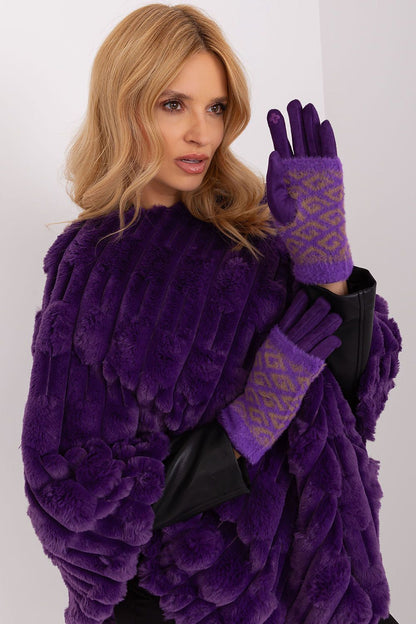 Gigi Insulated Soft Cotton Gloves - Purple