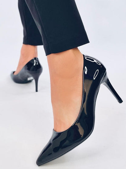 City Walk Patent Leather Lacquered Business Heel -Black