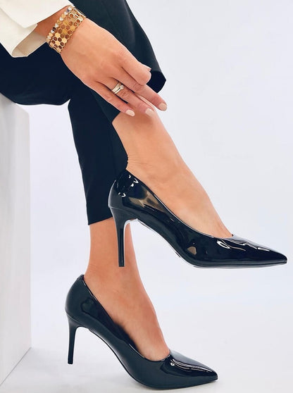 City Walk Patent Leather Lacquered Business Heel -Black