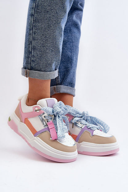 Chunky Sport Trainer - Pink Tan Multi