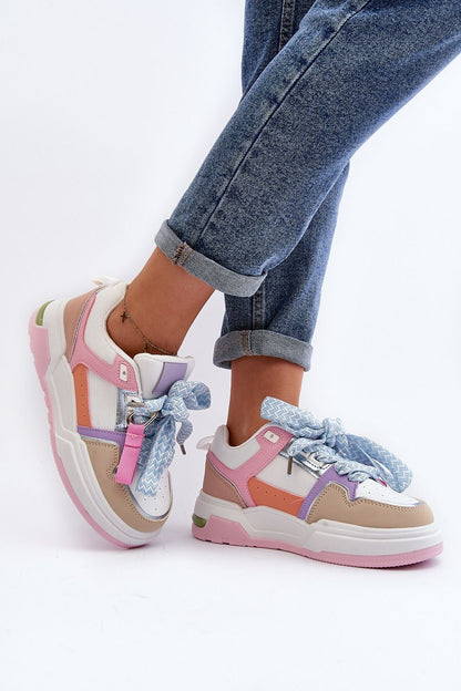 Chunky Sport Trainer - Pink Tan Multi