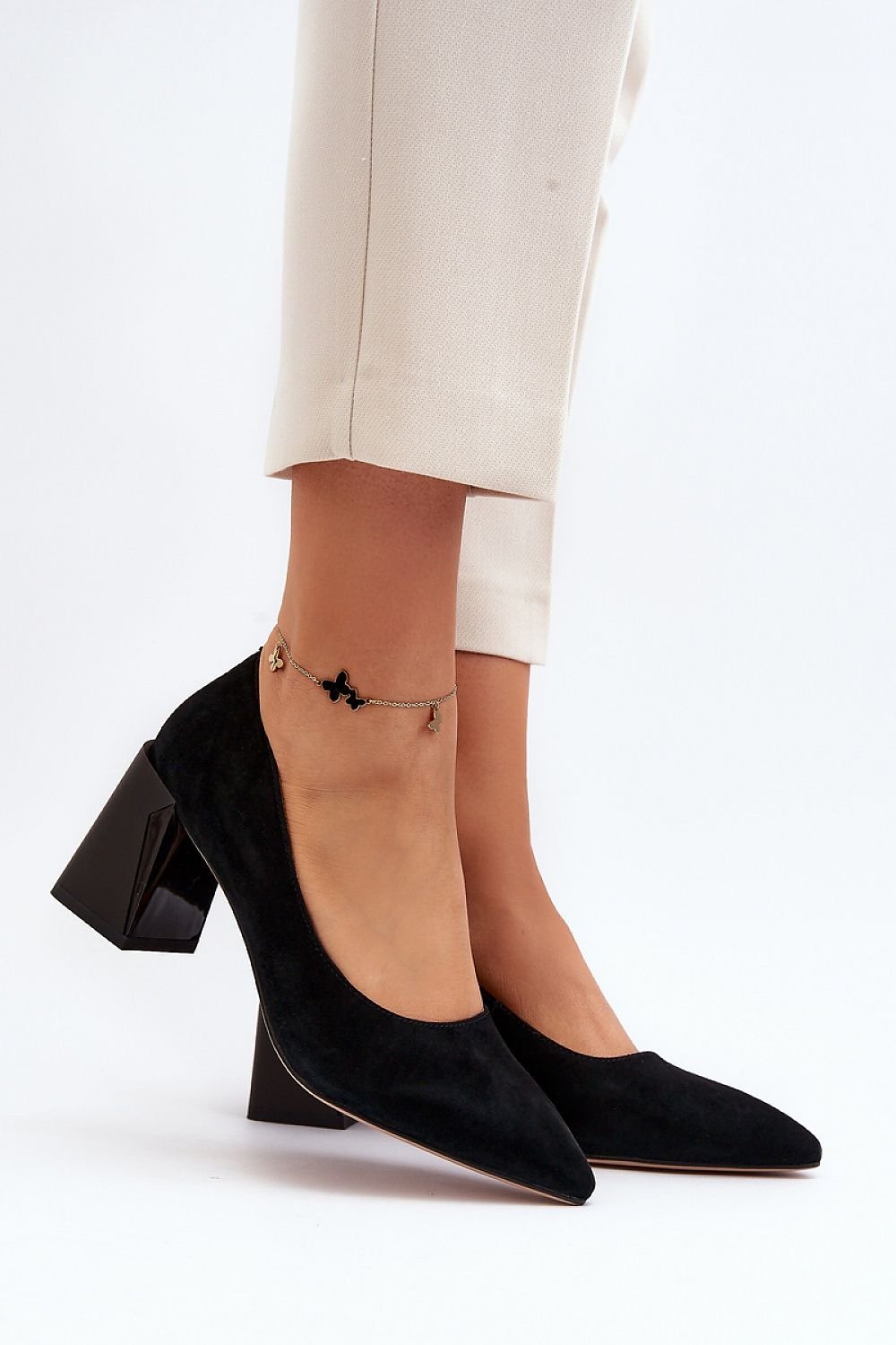 Mid Block Heel Pump - Black