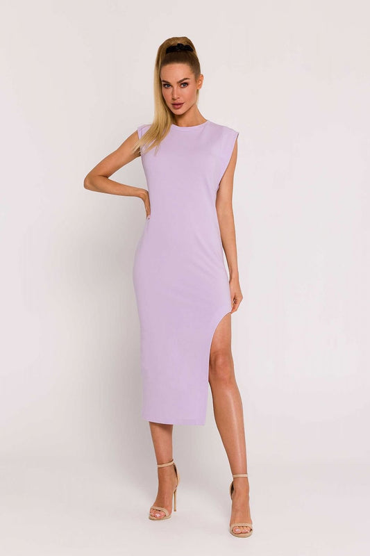 Xochitl Modern Sleeveless Side Cut Midi Dress - Lavender