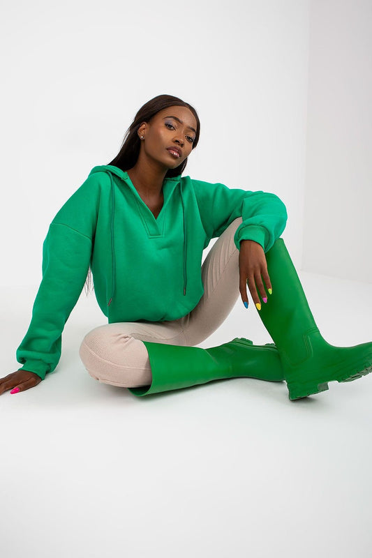 Hooded V Sweatshirt - Bright Green