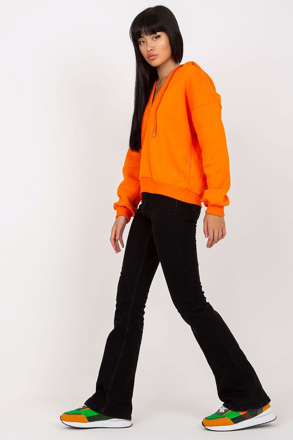 Hooded V Sweatshirt - Bright Orange