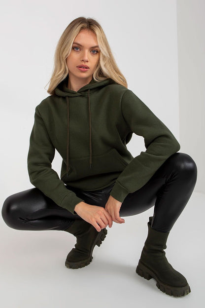 Basic Cotton Hoodie Sweatshirt - Forest Green