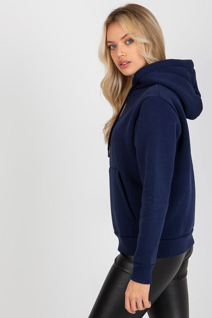 Basic Cotton Hoodie Sweatshirt  - Navy Blue