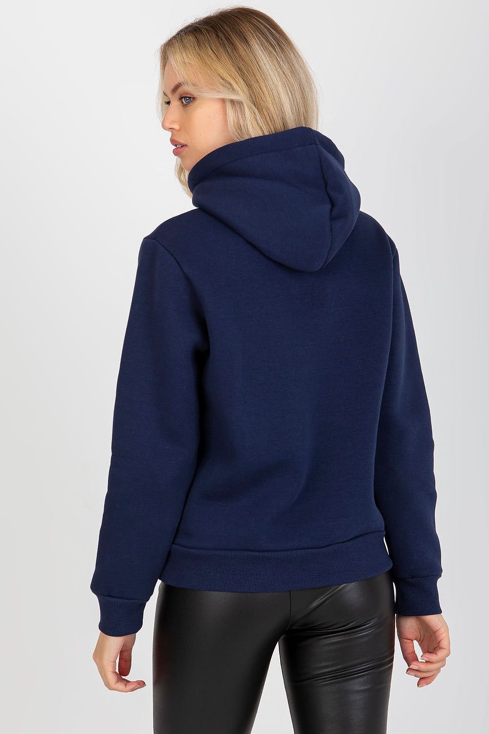 Basic Cotton Hoodie Sweatshirt  - Navy Blue