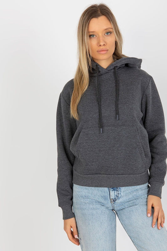 Basic Cotton Hoodie Sweatshirt - Dark Heather Gray