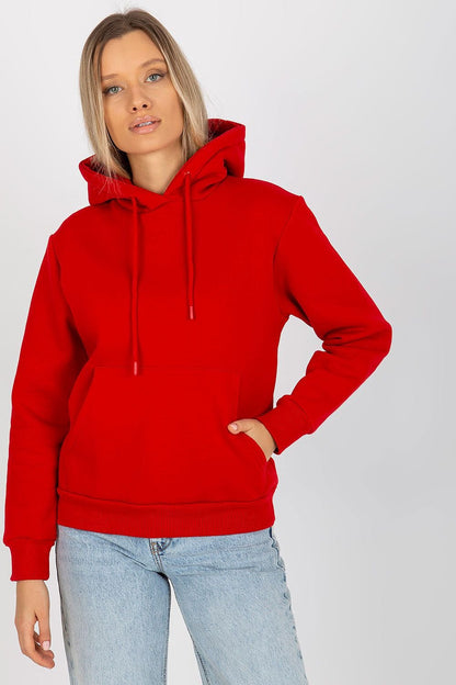 Basic Cotton Hoodie Sweatshirt - Red