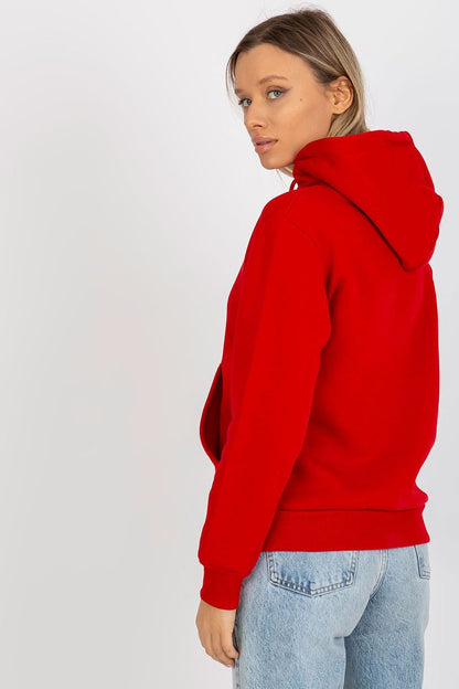 Basic Cotton Hoodie Sweatshirt - Red