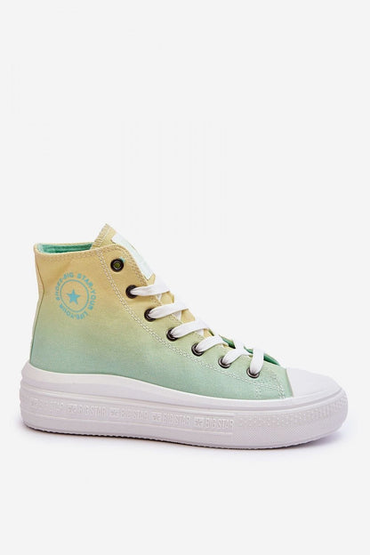 High Top Ombre Platform Sneakers - Seafoam Mango