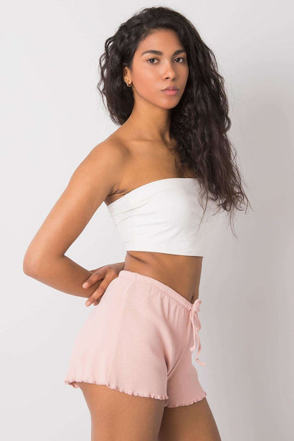 Cotton Tie Waist Short Shorts - Light Pink