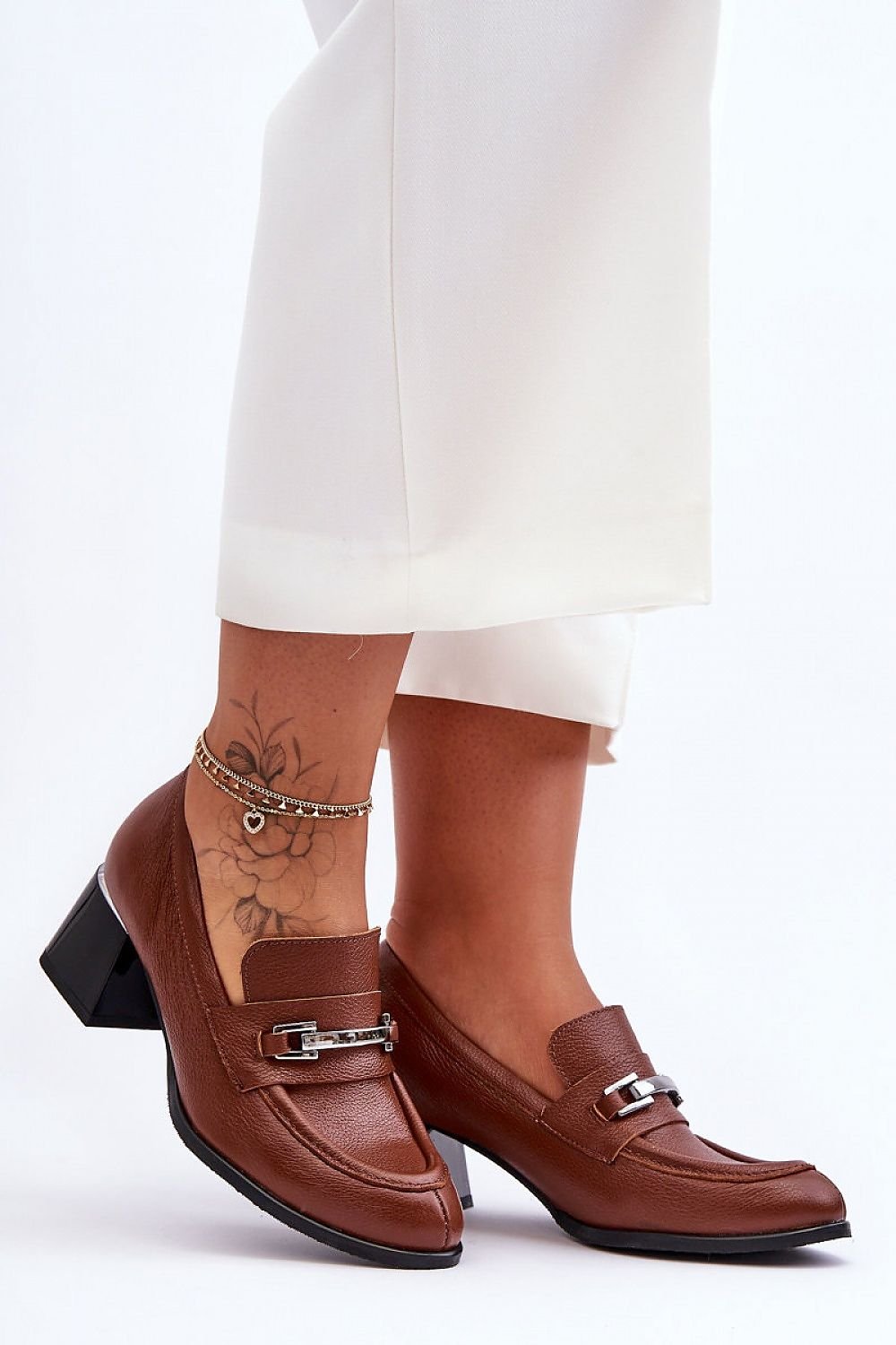 Mara Loafer Heeled Pumps - Brown