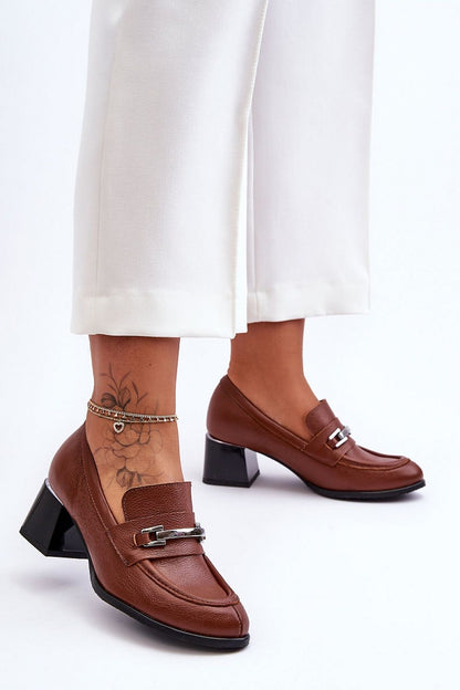 Mara Loafer Heeled Pumps - Brown