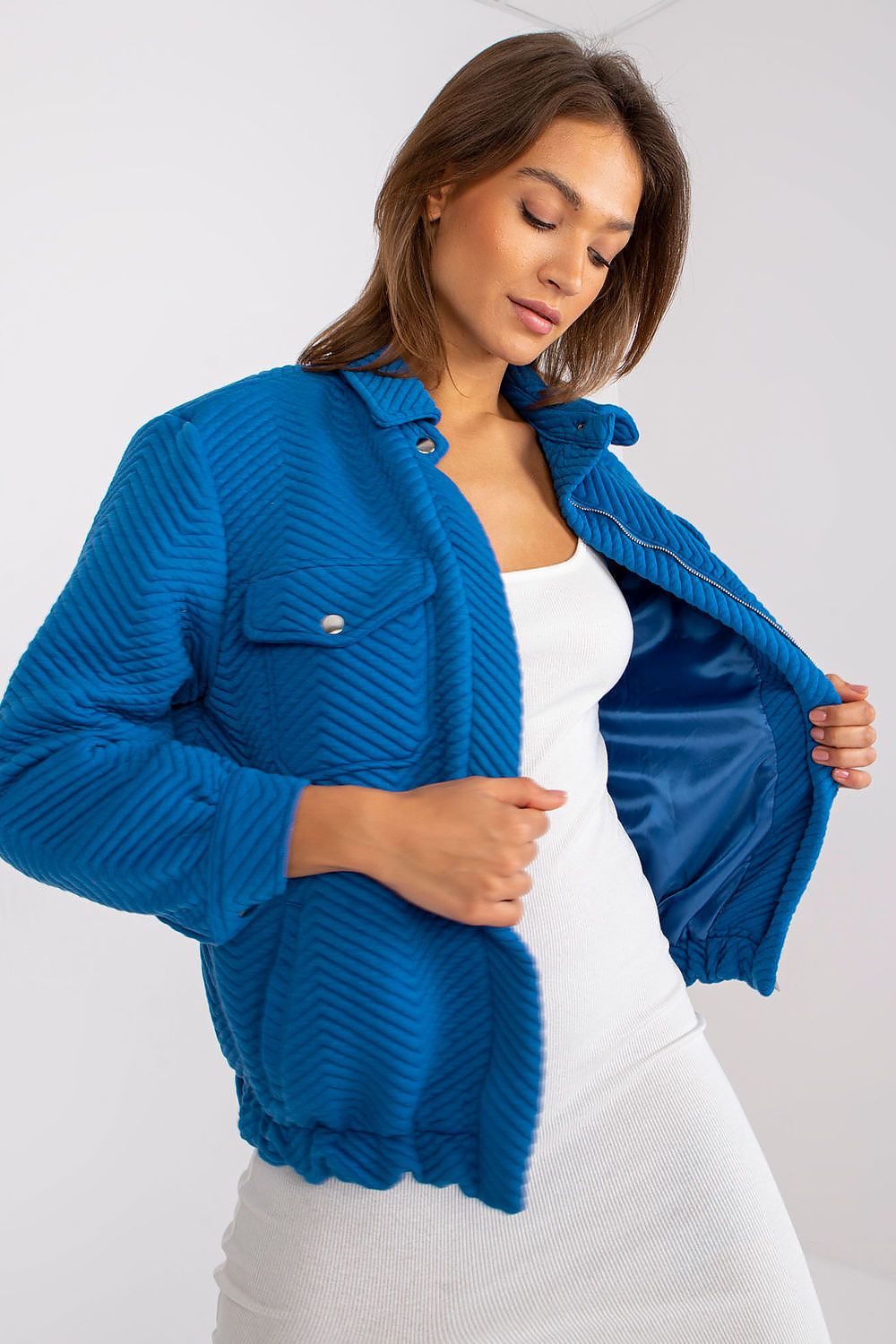 Liza Quilted Transitional Jacket - Aqua Blue