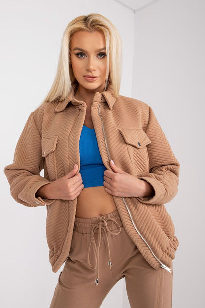 Liza Quilted Transitional Jacket - Tan