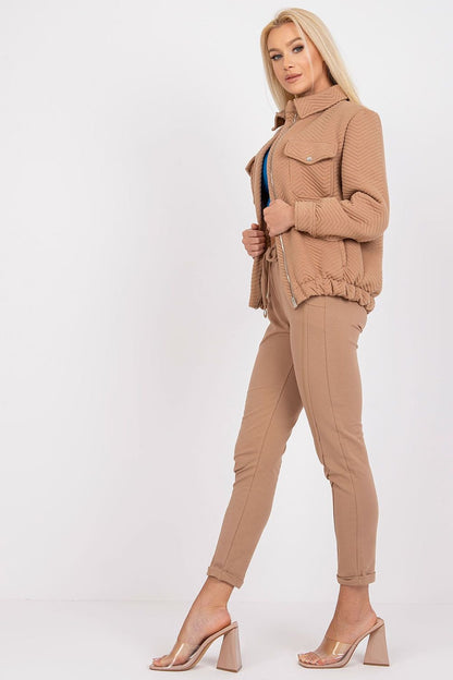 Liza Quilted Transitional Jacket - Tan