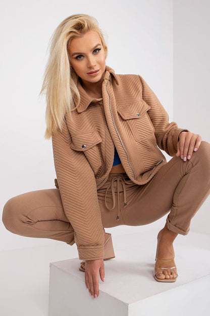 Liza Quilted Transitional Jacket - Tan