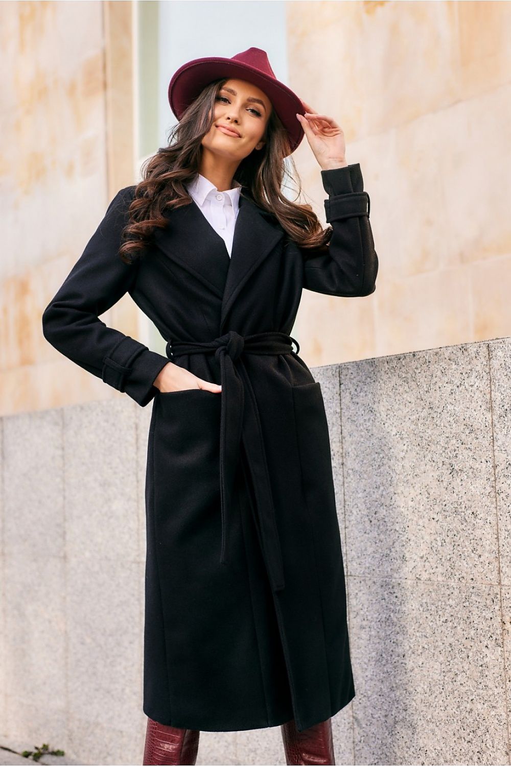 Livvy Long Downtown Coat - Black