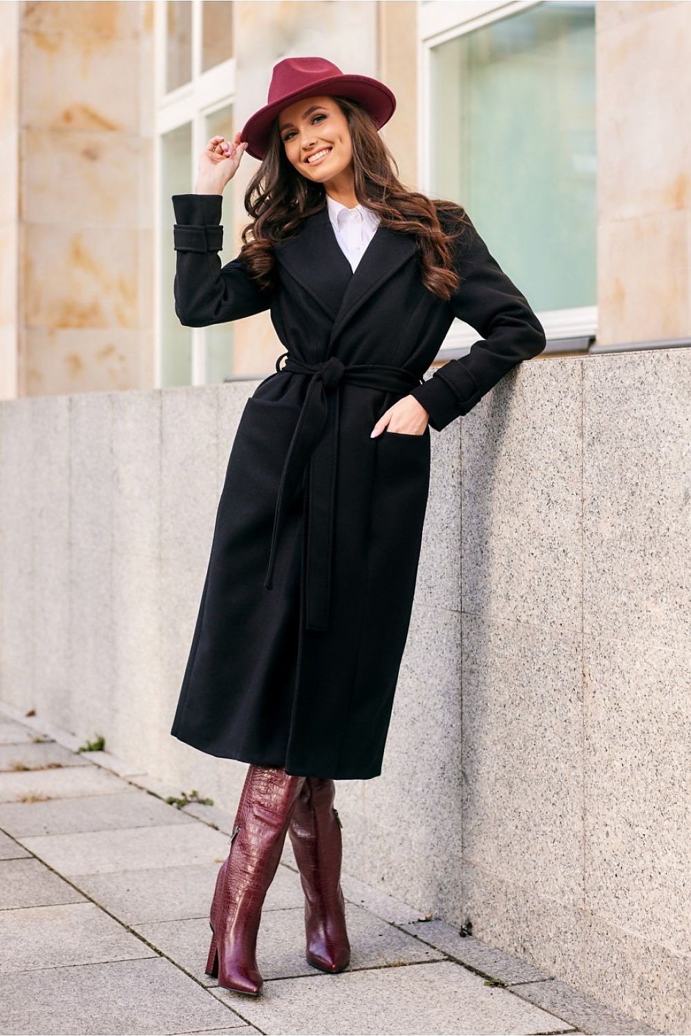 Livvy Long Downtown Coat - Black