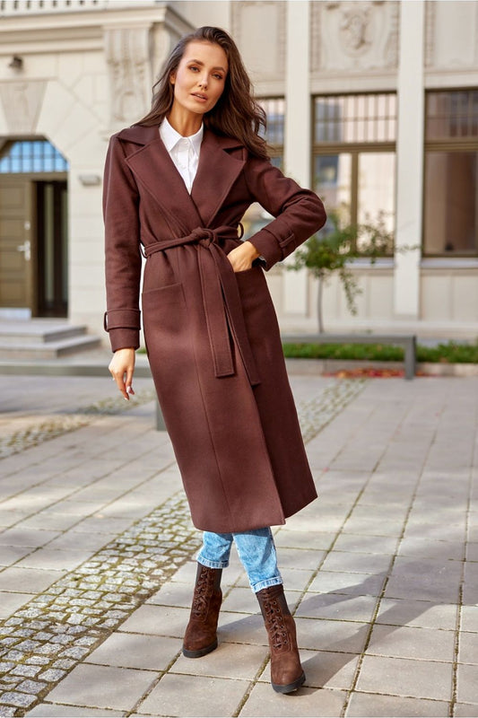 Livvy Long Downtown Coat - Brown